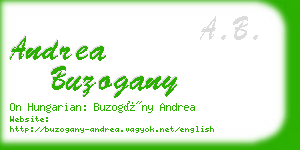 andrea buzogany business card